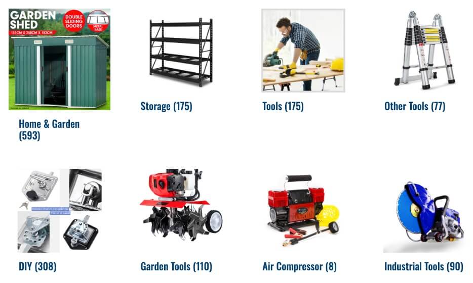 Your Tradies Shop main Categories